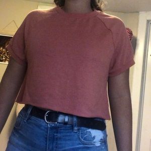 salmon crop top